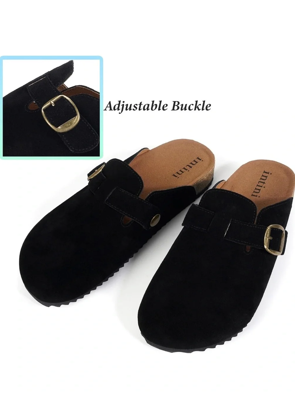 NEW Intini Genuine Suede Clogs Womens Mens Cork Footbed Sandals Potato Shoes